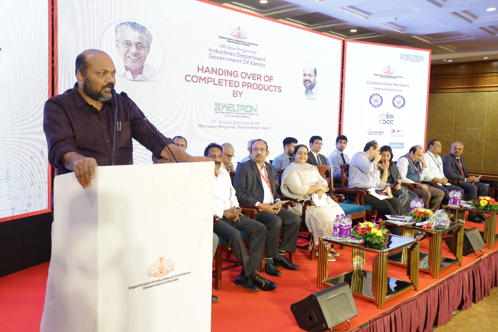 Handing over of completed products by KELTRON on 17 October, 2024 at Monsoon Empress, Palarivattam, Kochi